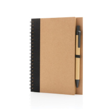 Kraft spiraal notitieboekje met pen - Topgiving