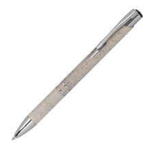 Pen van tarwestro met zilverkleurige accenten - Topgiving