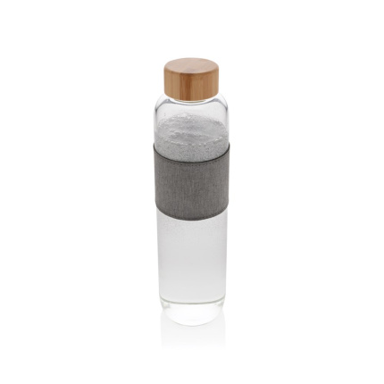 Impact borosilicaat glazen fles met bamboe deksel - Topgiving