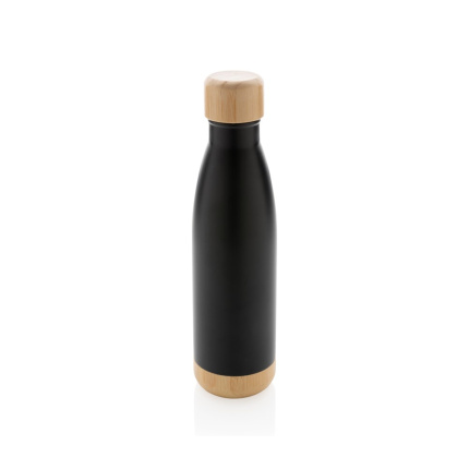Vacuüm roestvrijstalen fles met bamboe deksel en bodem - Topgiving