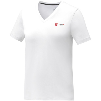 Somoto Dames T-shirt met V-hals en korte mouwen   - Topgiving