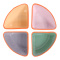 SENZA Terracotta Triangel Schaaltjes Multi-kleur /4 - Topgiving
